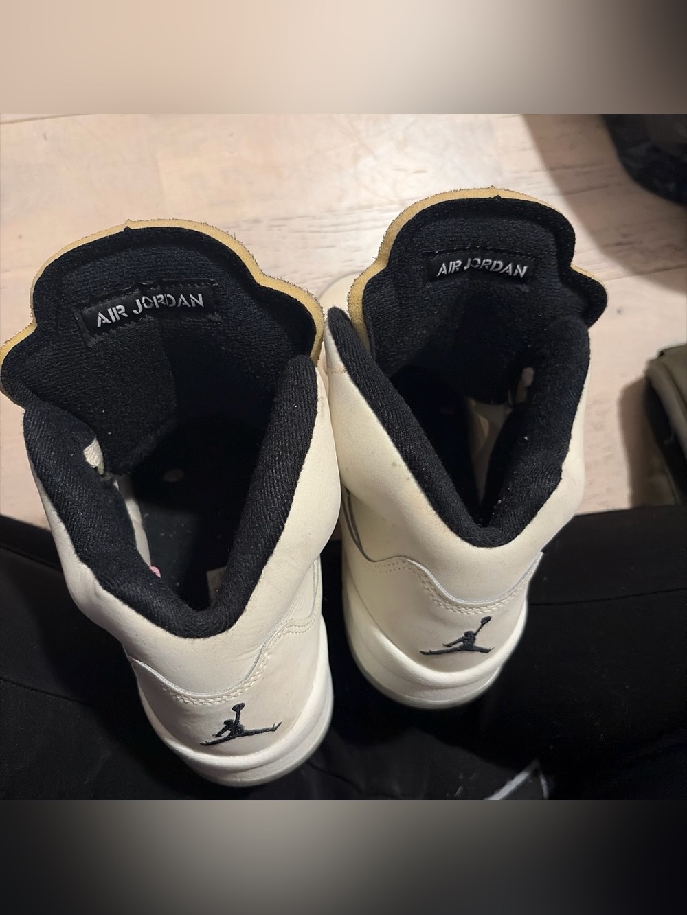 Jordan Men’s High-Top Sneakers in Off-White and Black